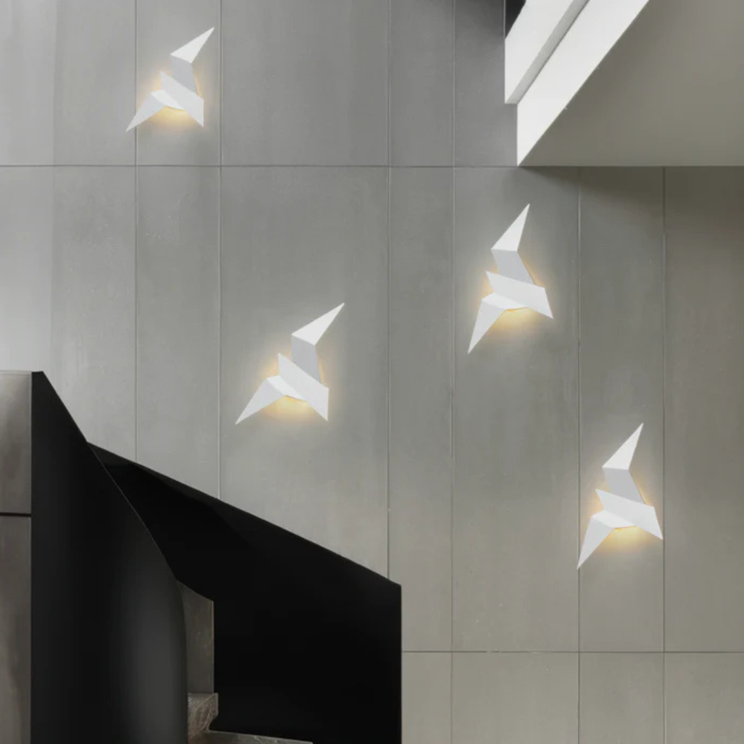 Lisslune | Origami Wall Lamp – Unique Wall Lighting in Japanese Style for Living Room and Bedroom