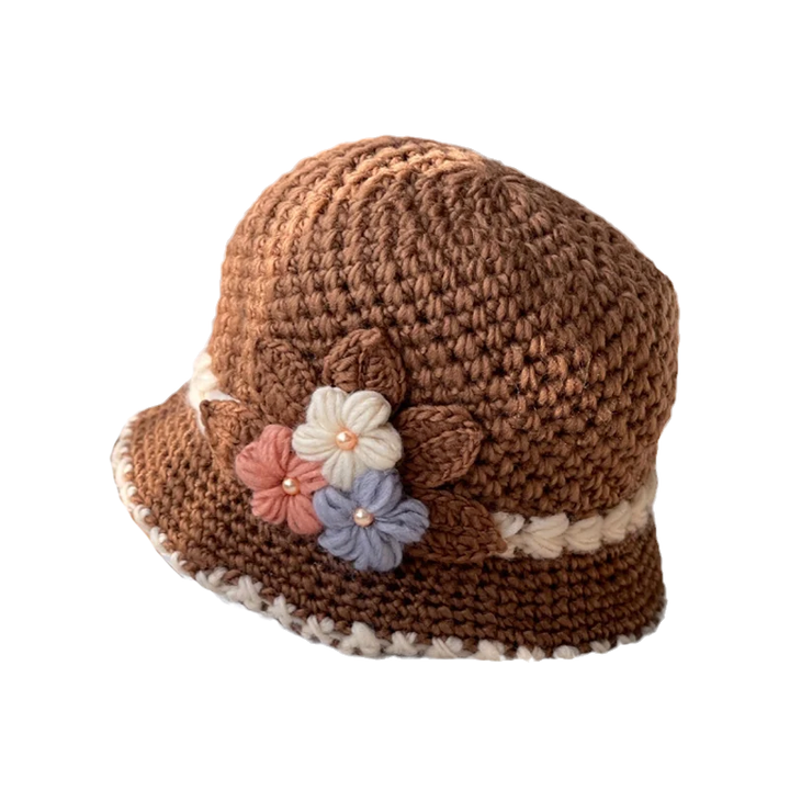 Lisslune | French Thick Women's Flower Knit Wool Hat