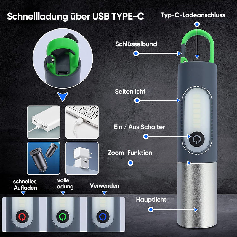 Lisslune | Multifunctional rechargeable LED flashlight