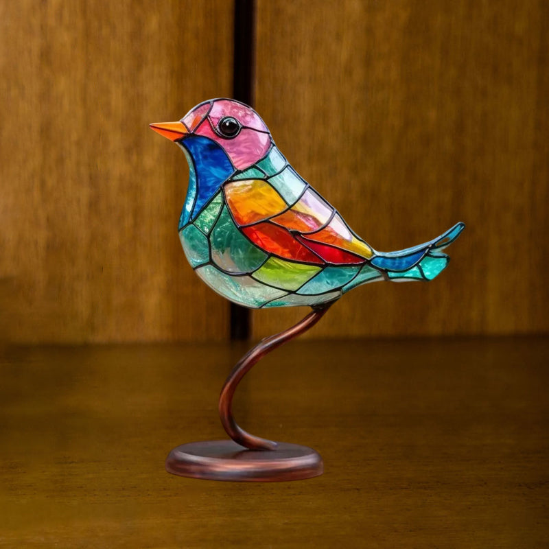 Lisslune | Birds on Branches Stained Glass Ornaments