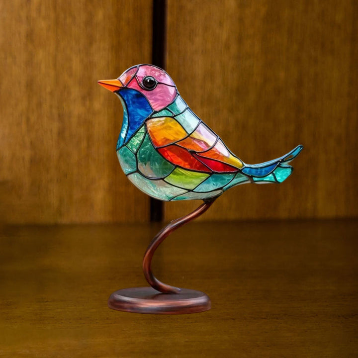 Lisslune | Birds on Branches Stained Glass Ornaments