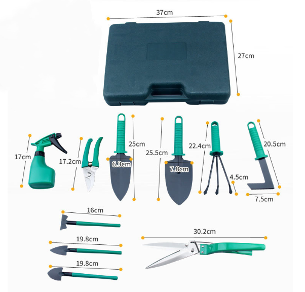 Lisslune | Colorful Garden Tool Set with 10 Pieces – Ergonomic Tools for Gardening