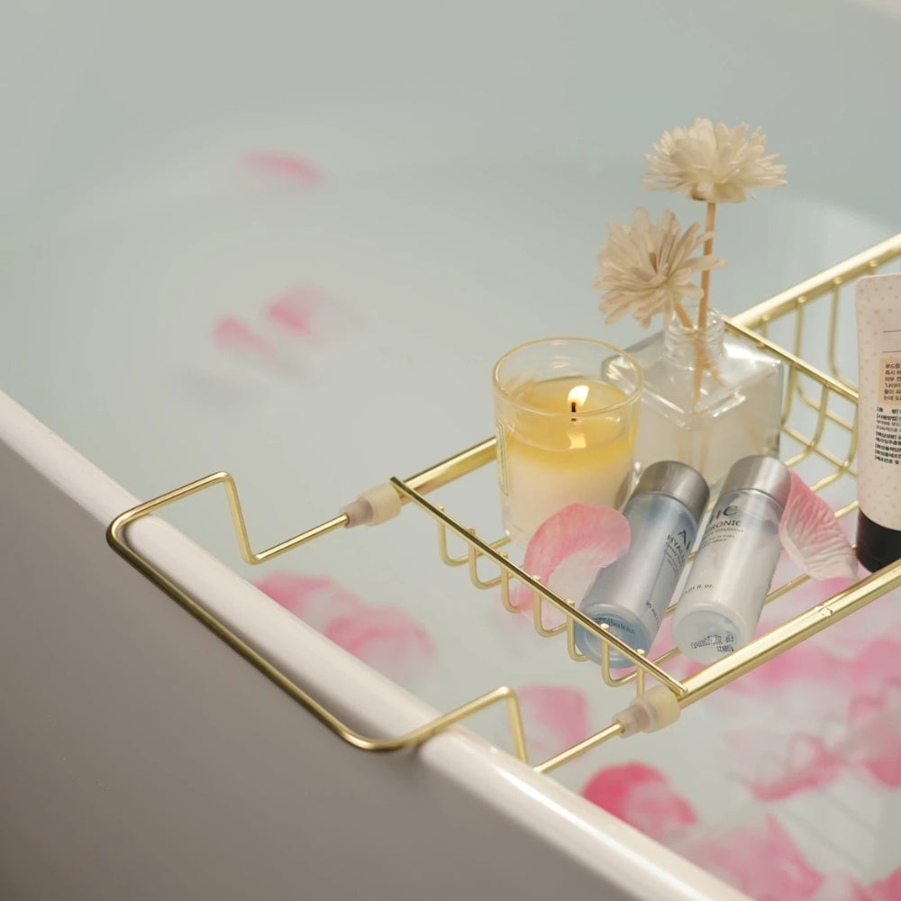 Lisslune | Adjustable Stainless Steel Bathtub Caddy Tray