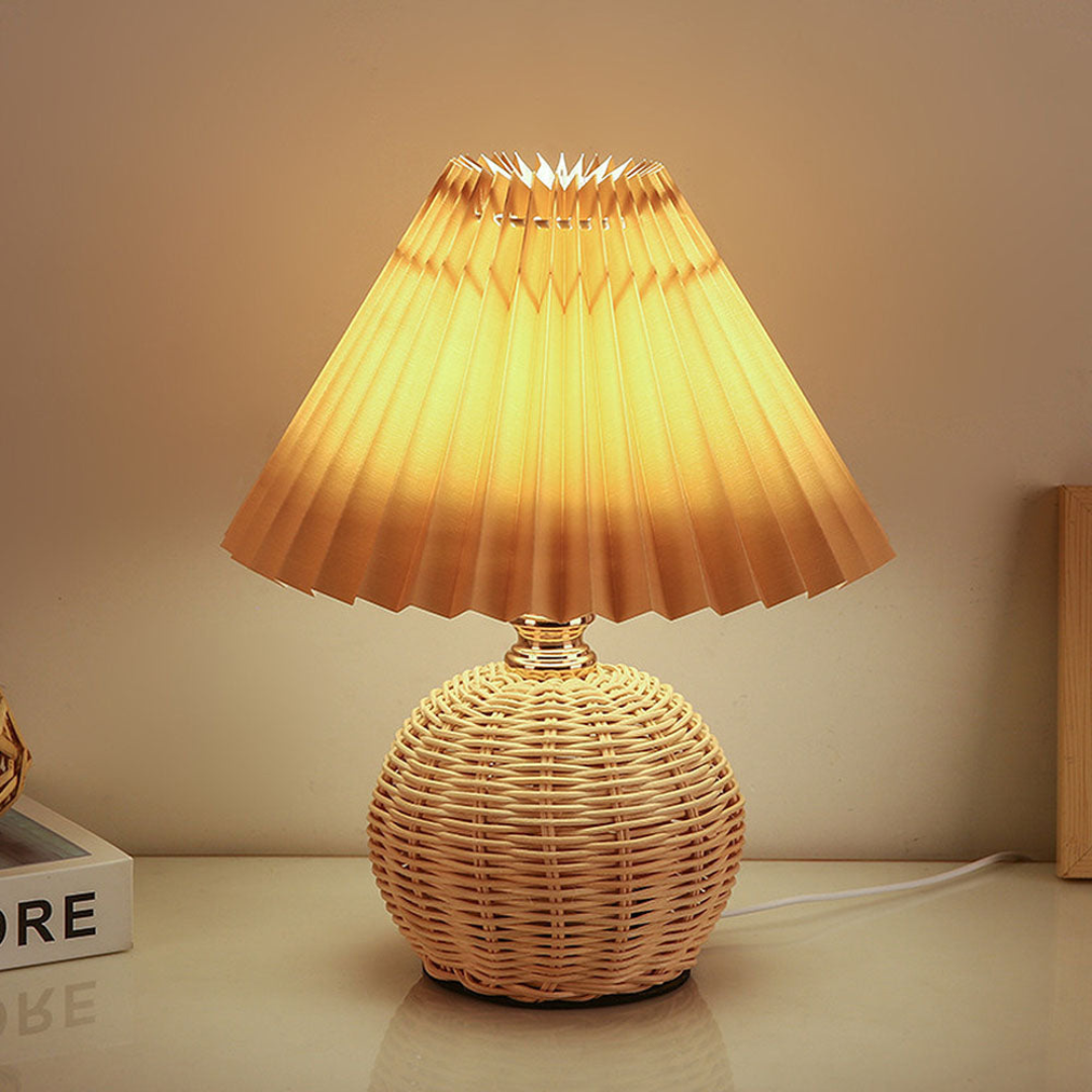 Lisslune | Modern Table Lamp with White Pleated Shade