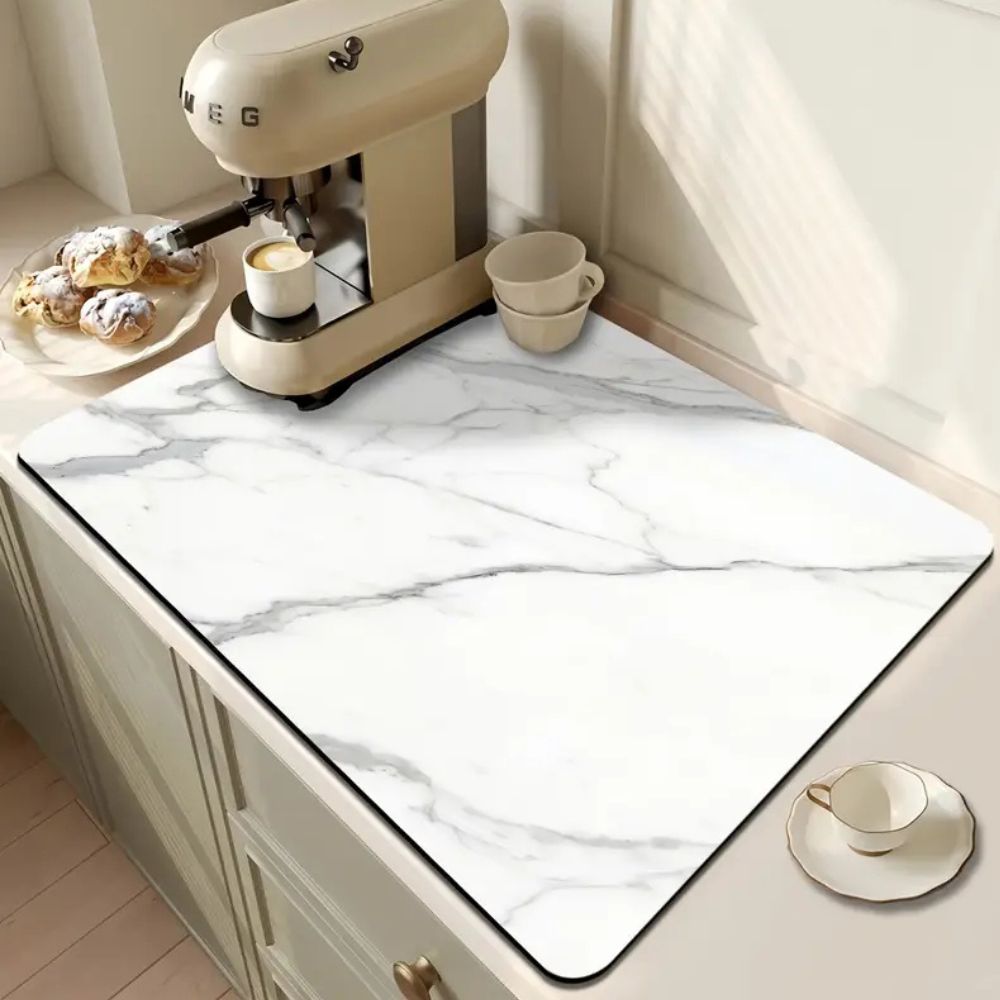 Lisslune | Marble Print Dish Drying Mat