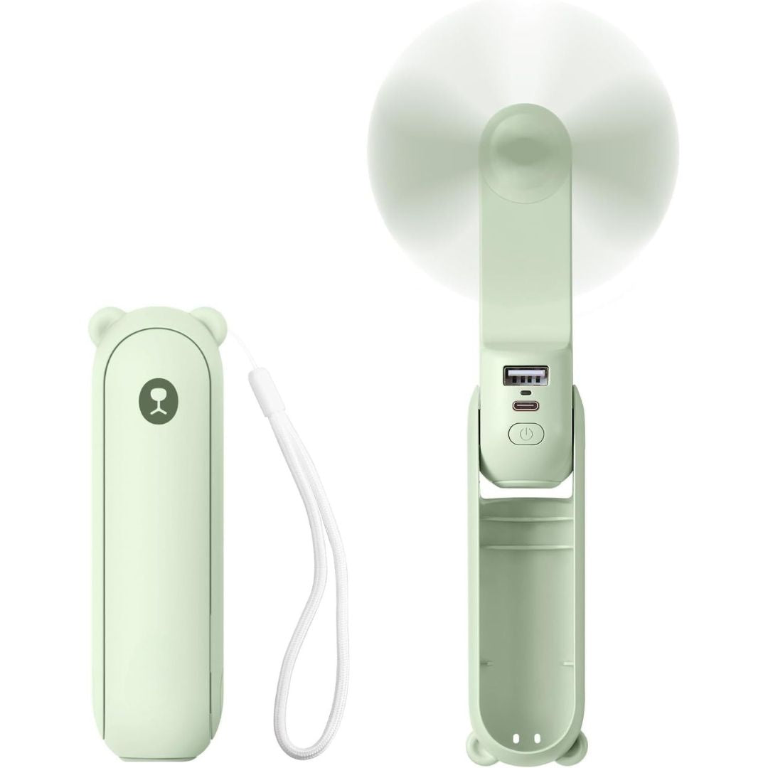 Lisslune | 3 In 1 Handheld Mini Fan | USB Rechargeable, Foldable Design & Ideal for Travel, Camping, and Outdoor Activities