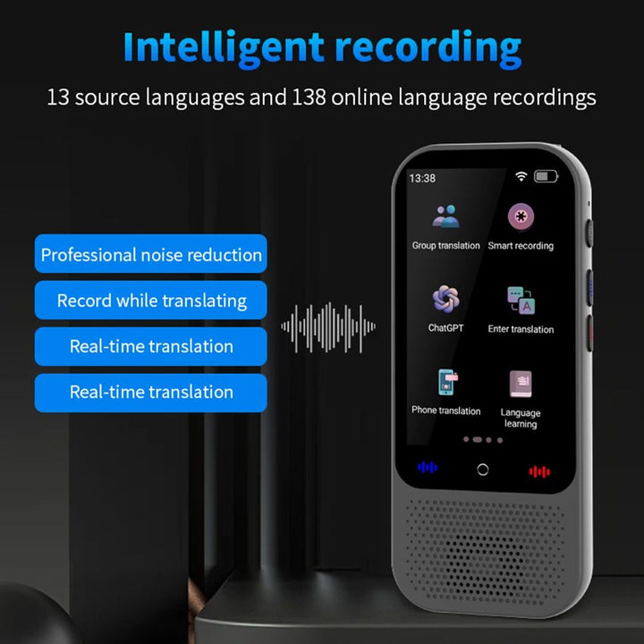 Lisslune | S80 Pro Portable Language Translator – 138 Language Voice Translation, 16 Offline Modes & ChatGPT Integration