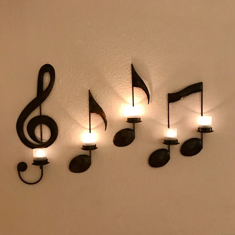 Lisslune | 🎼Black Musical Note Wall Light