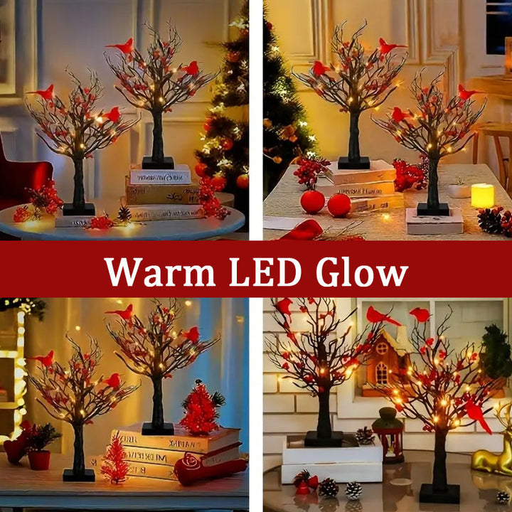 Lisslune | Atmospheric Light Tree with Red Birds – Flexible LED Decoration Tree