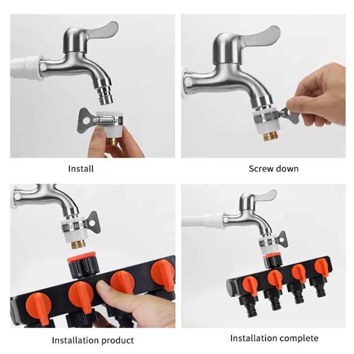 Lisslune | 4-Way Garden Hose Splitter – Efficient Irrigation for Your Garden