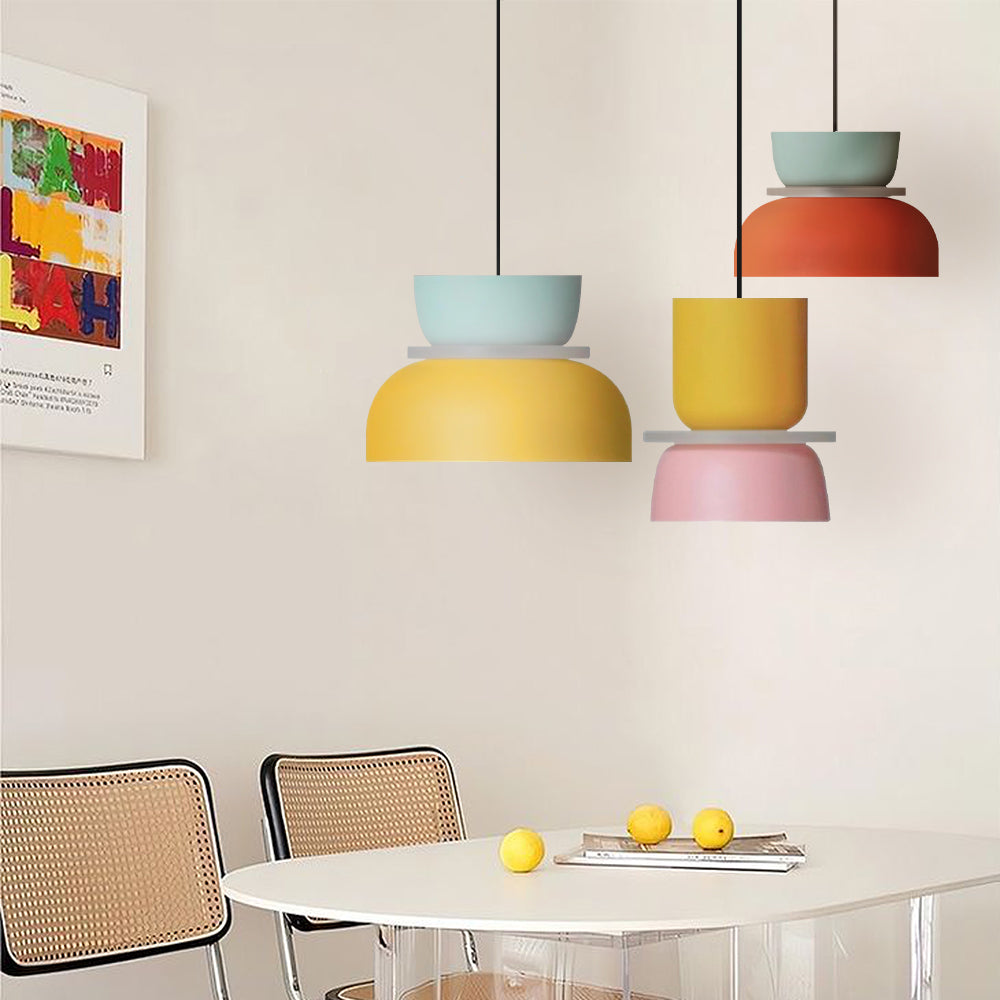 Lisslune | Nordic Color Block Pendant Light Fixture - Modern Hanging Lamp for Kitchen & Dining Room
