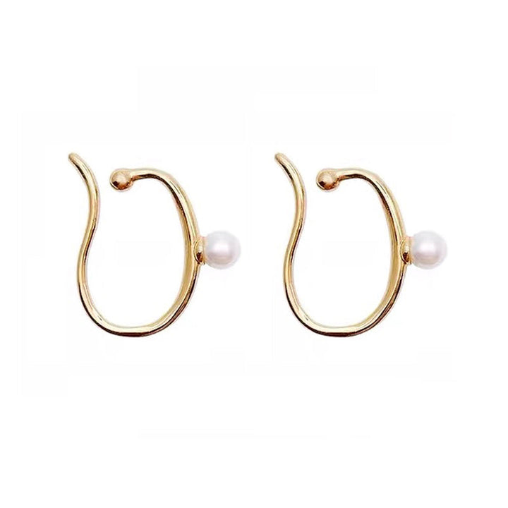 Lisslune | Minimalist Simulated Round Small Pearl Ear Cuff Earrings For Women