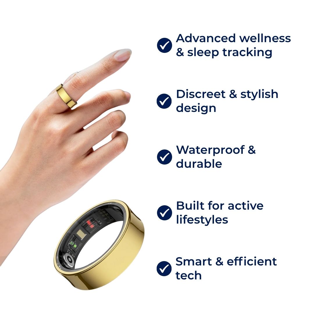 Lisslune | Smart Ring Sleep & Wellness Tracker - Waterproof Fitness Tracker Ring for Active Lifestyles - Health Monitoring Device