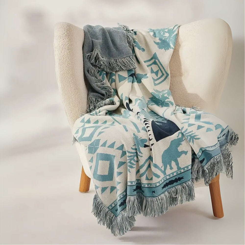 Lisslune | Azura Boho Geometric Knit Blanket
