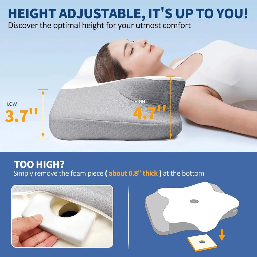 Lisslune | Butterfly Memory Foam Pillow - Orthopedic Pain Relief Shaped Pillow