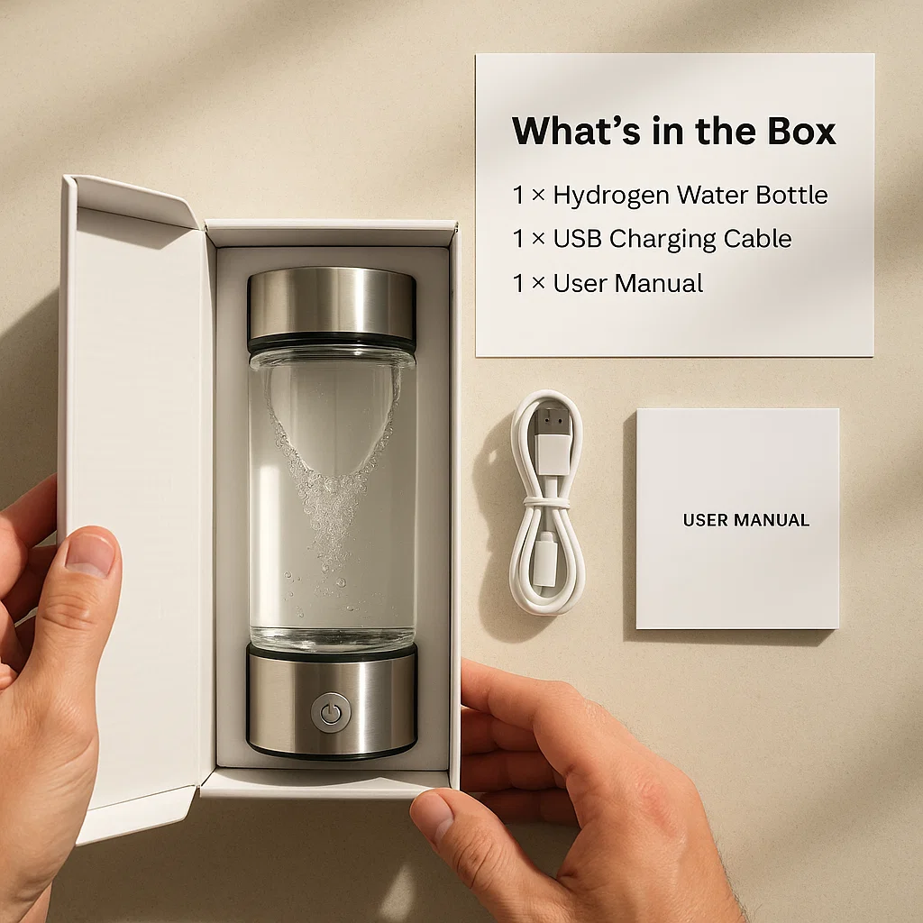 Lisslune | Hydrogen Water Bottle | USB Rechargeable, Anti-Inflammatory & Perfect for Daily Hydration and Wellness