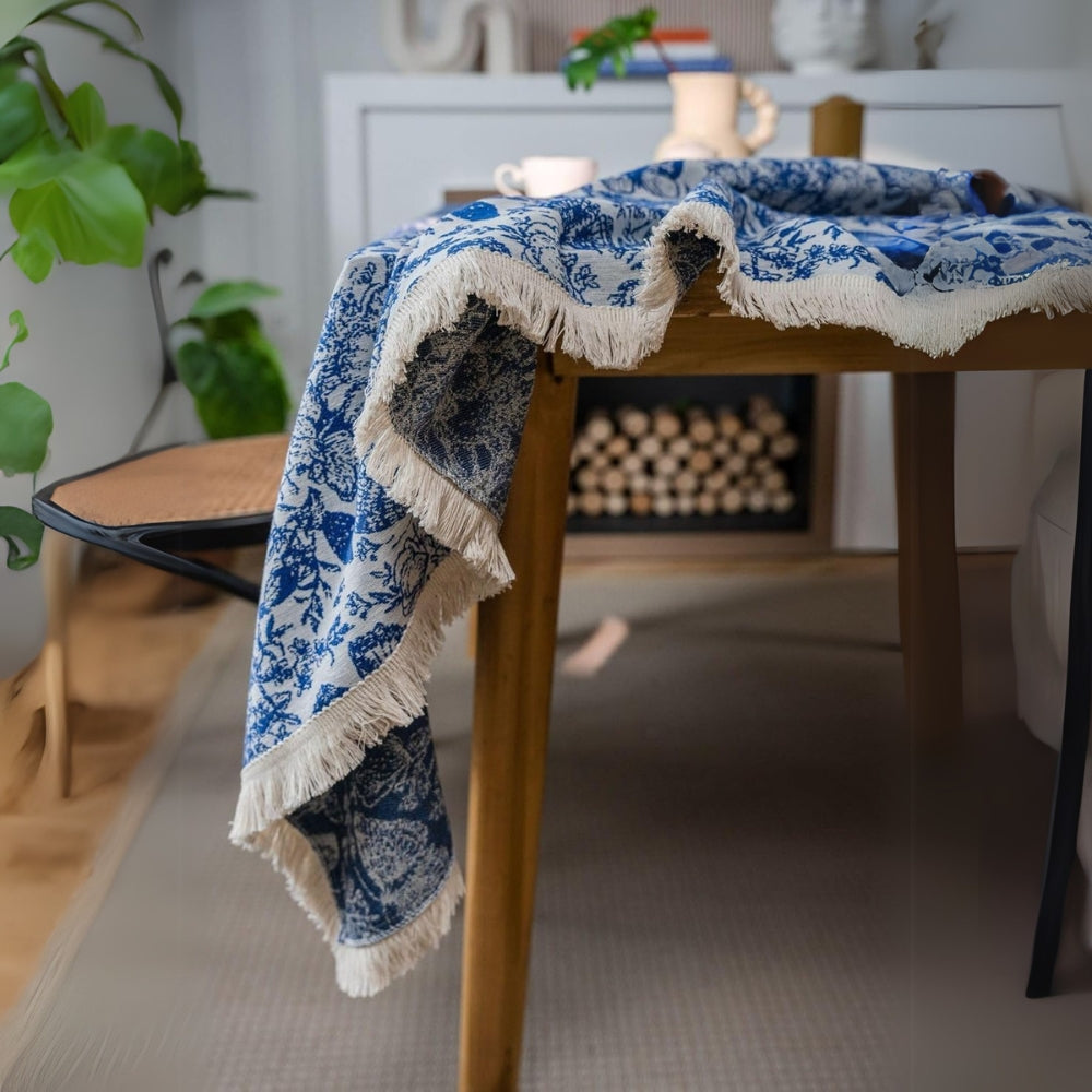 Lisslune | Blue Butterfly Garden Tablecloth