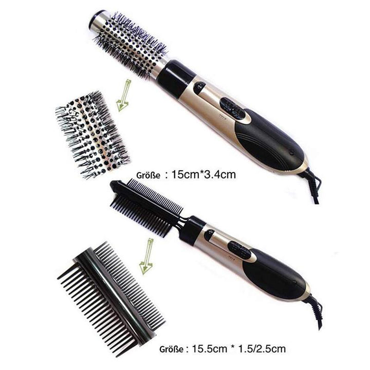 Lisslune | 7in1 Professional multifunctional styling tools wide brush hair dryer straightener comb clip pipe roller brush