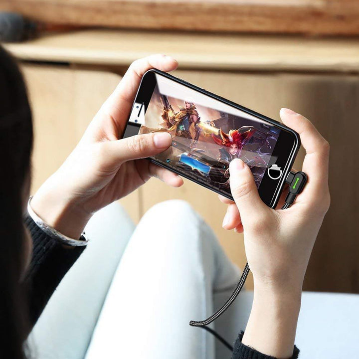 Lisslune | Bequee Lightning-USB charging cable with 90-degree design for iOS and Android
