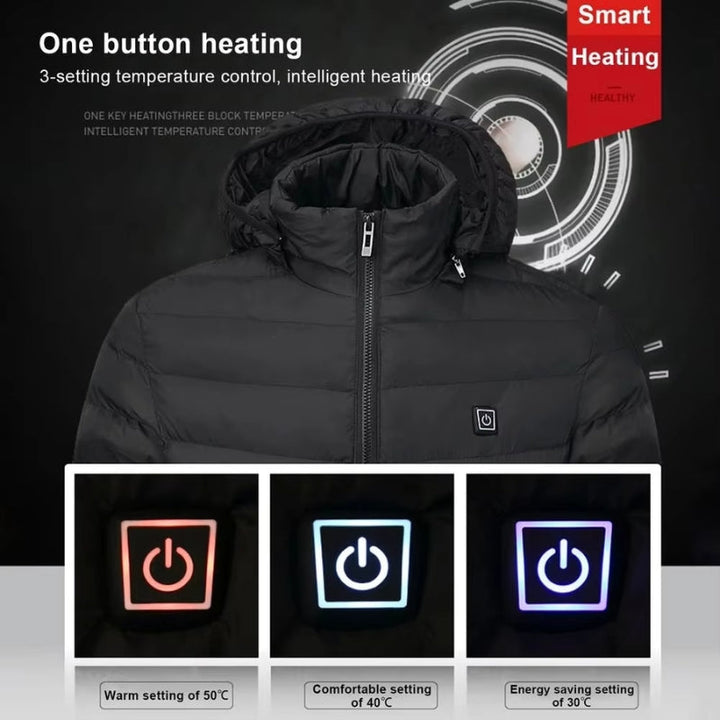 Lisslune | Heated Puffer Jacket – Rechargeable Heated Jackets with Battery Pack, Best Heated Winter Coat for Men & Women UK