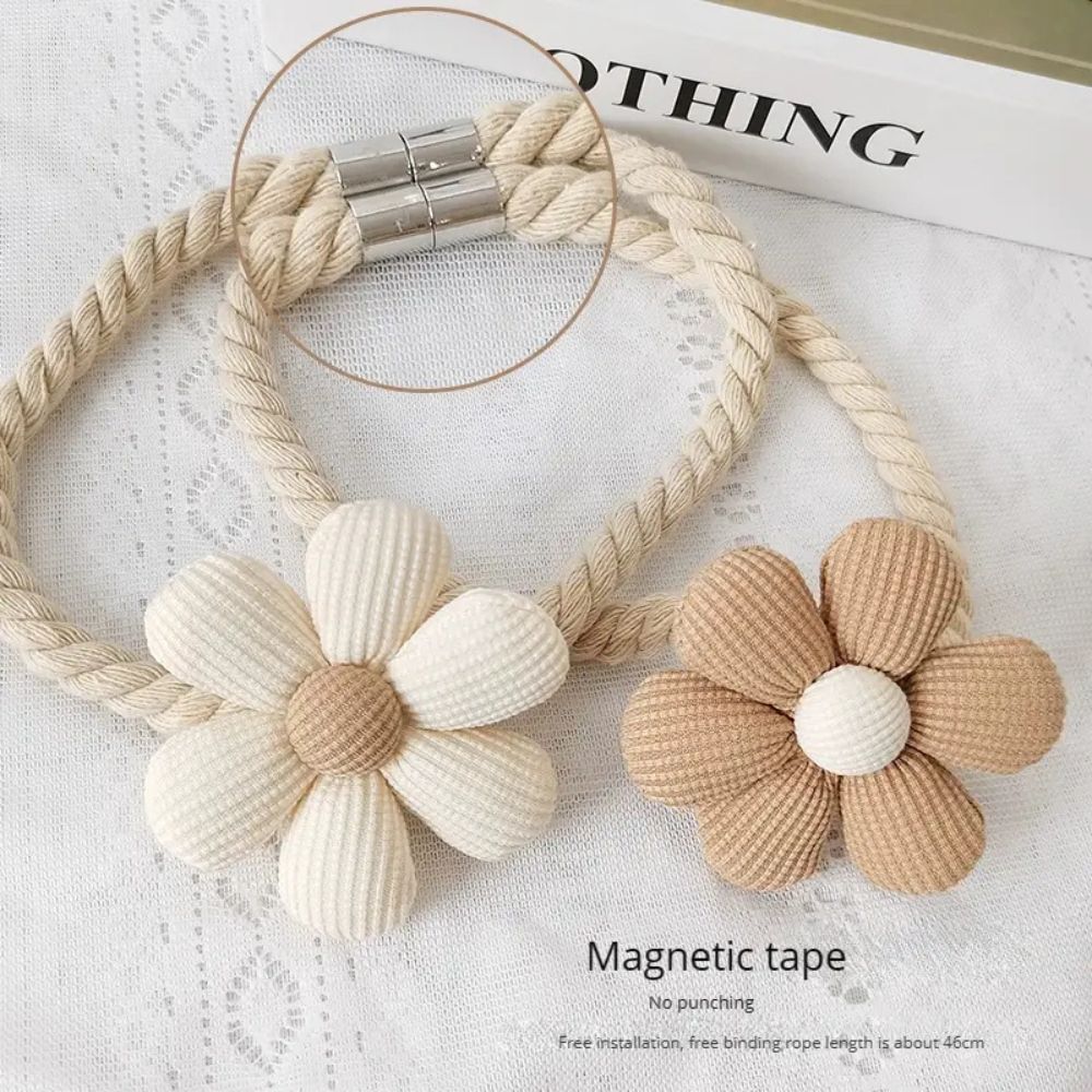 Lisslune | Delicate Flower Magnetic Curtain Tie Back | 2Pcs Set