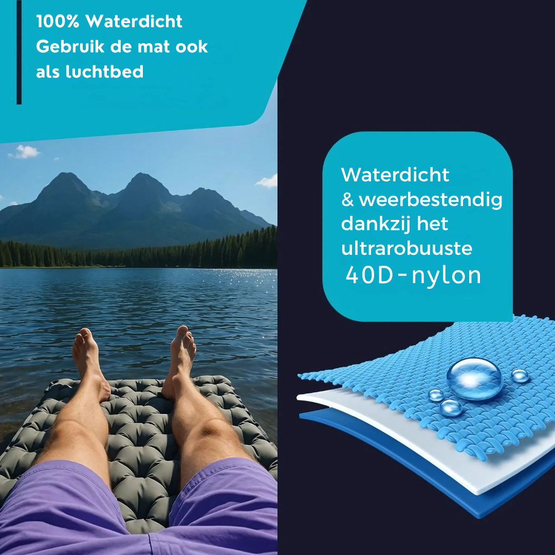 Lisslune | AirLite Self-Inflating Sleeping Mat – Lightweight, Compact & 10 cm Thick Comfort