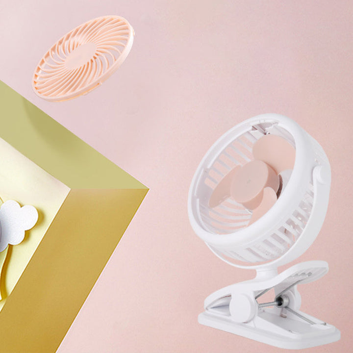 Lisslune | Portable Clamp Fan with 360° Rotation – USB & Rechargeable Battery