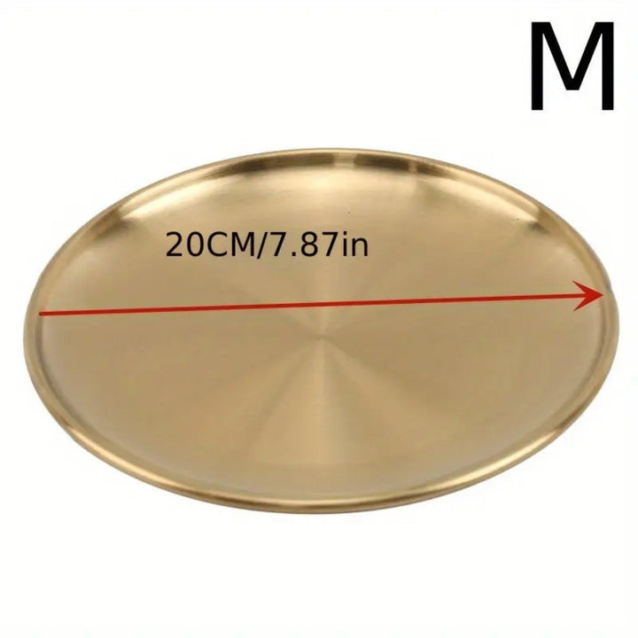Lisslune | Lustrous Golden Stainless Steel Serving Plates