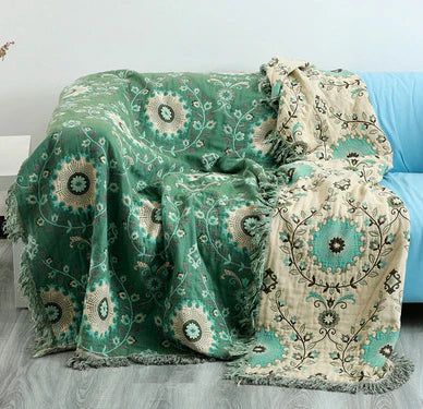 Lisslune | Reversible Scandinavian Blanket with Bird Design
