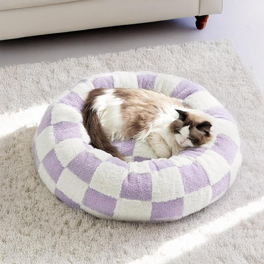 Lisslune | Snuggle Floral Checkerboard Pet Bed