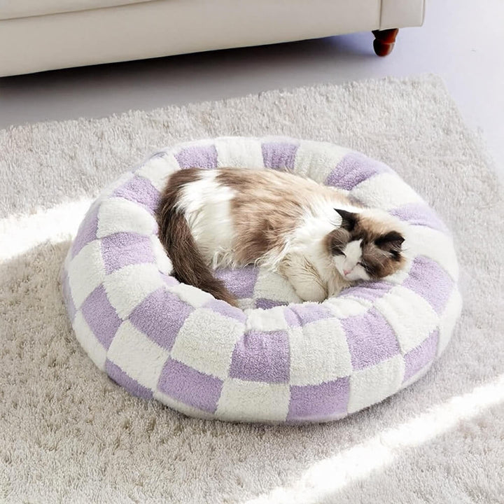 Lisslune | Snuggle Floral Checkerboard Pet Bed