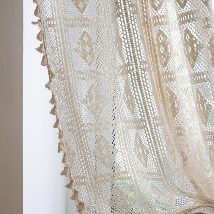 Lisslune | Rhombus Plaid Diamond Pattern Curtain