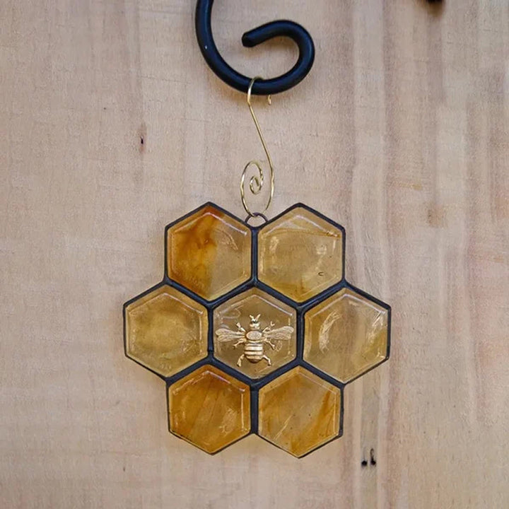 Lisslune | Bee ornament or sun catcher made of stained glass