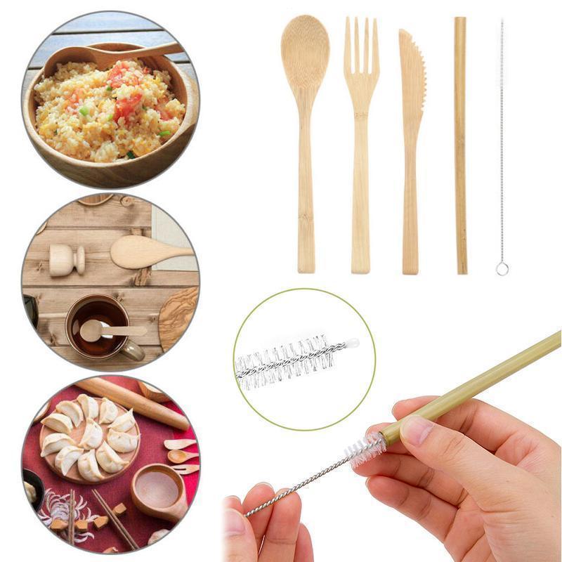 Lisslune | Portable Bamboo Cutlery Set (5 pcs)