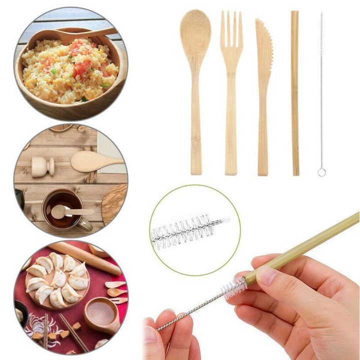 Lisslune | Portable Bamboo Cutlery Set (5 pcs)