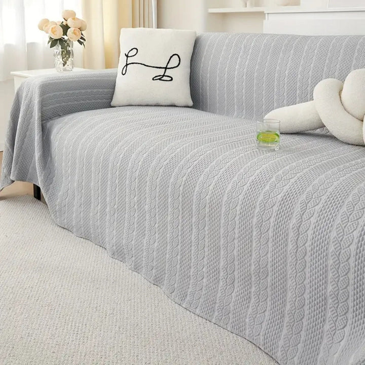 Lisslune | Tranquil Plush Leaf Sofa Cover