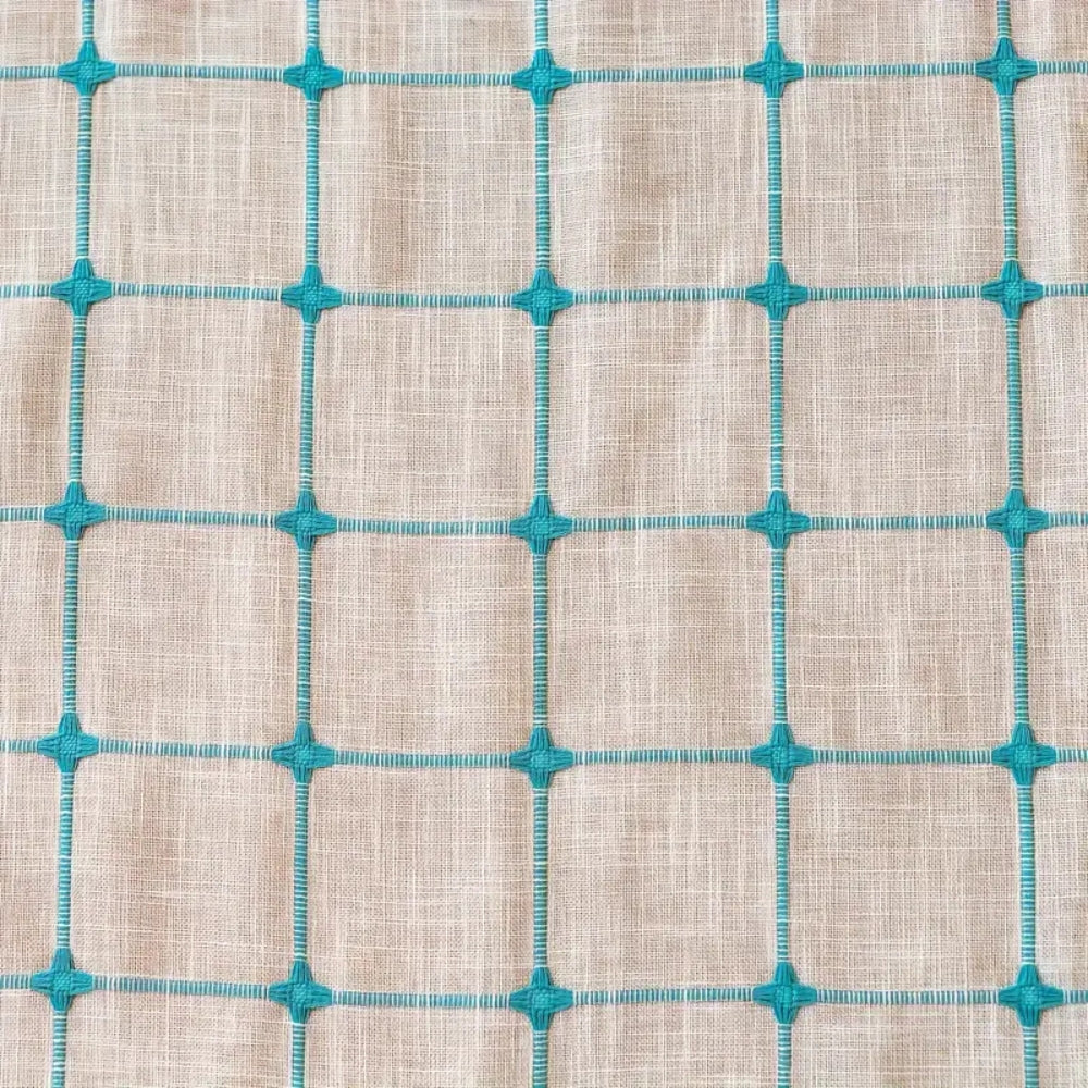 Lisslune | Turquoise Lattice Boho Tassel Curtain