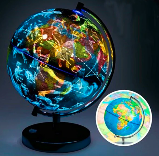 Lisslune | World Globe LED Constellation Map & Floating Night Light – Electromagnetic Levitation Globe