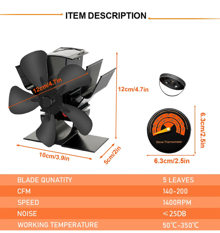 Lisslune | Best Wood Burner Stove Fan for Log Burning Fire Stove
