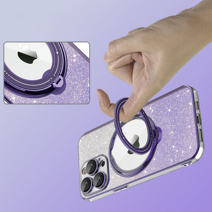 Lisslune | Magnetic Glitter Case with Invisible Stand for iPhone