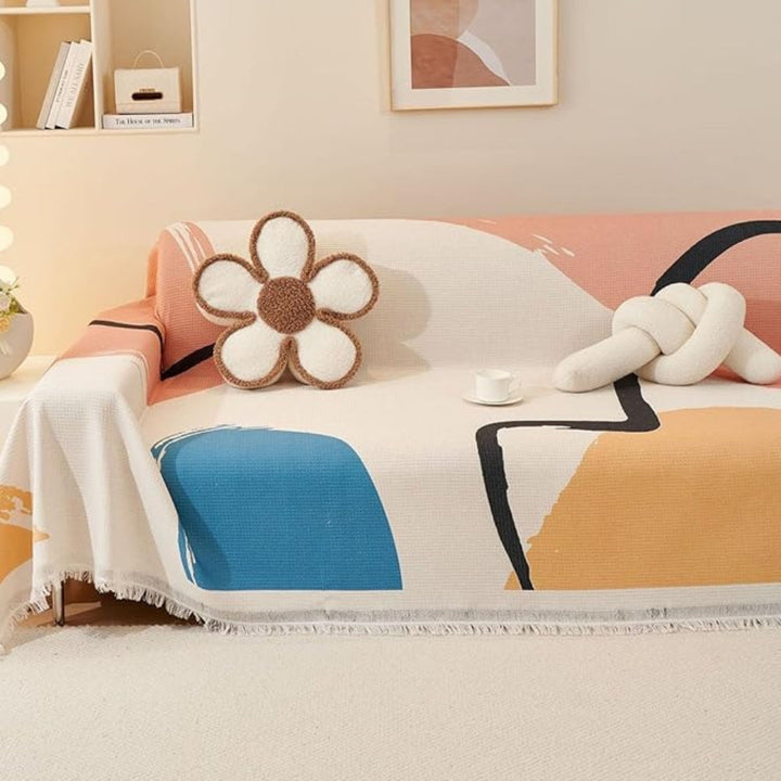 Lisslune | Lumiere Abstract Tasseled Sofa Cover