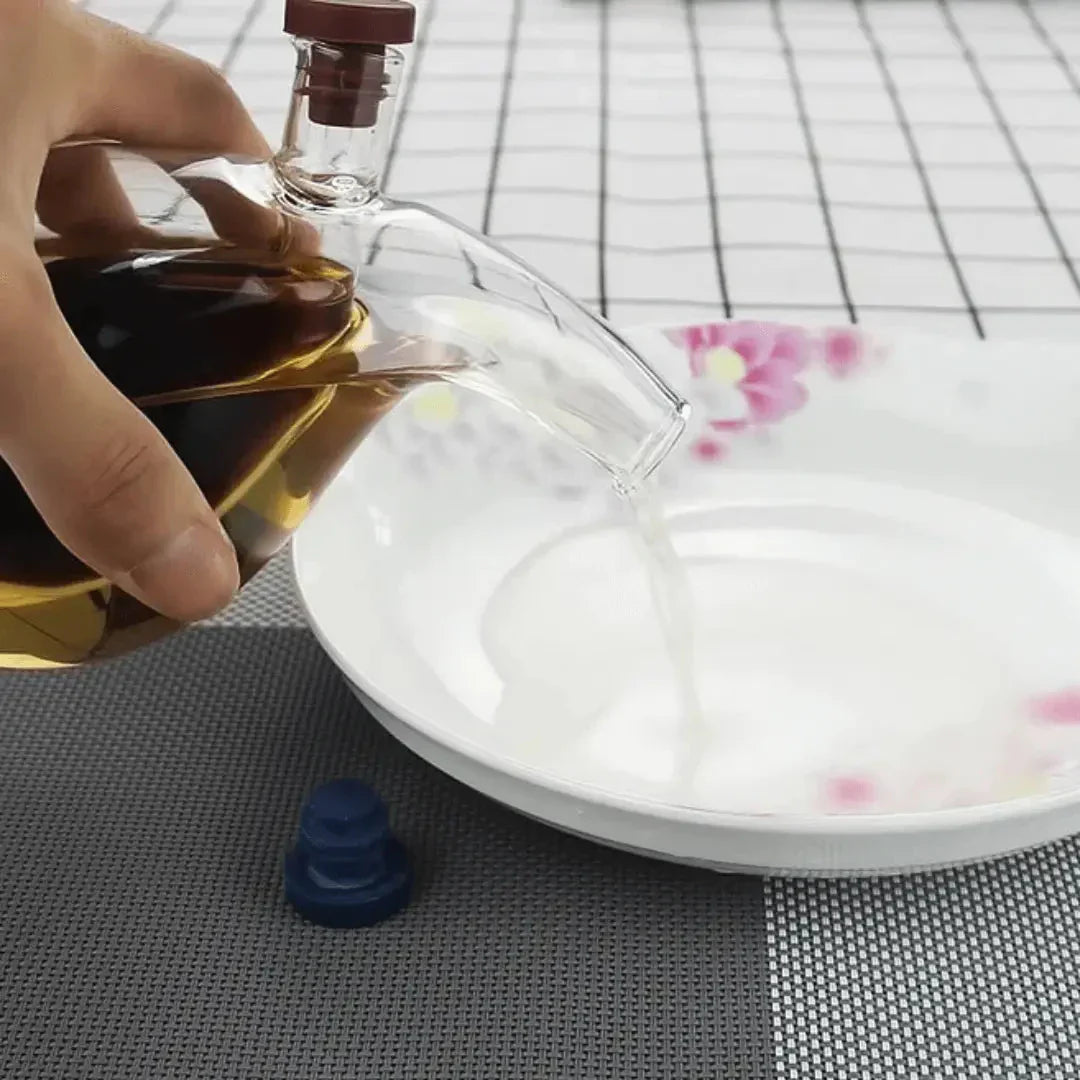 Lisslune | Oil & Vinegar Dispenser – Double Glass Bottle for Stylish Serving & Storing