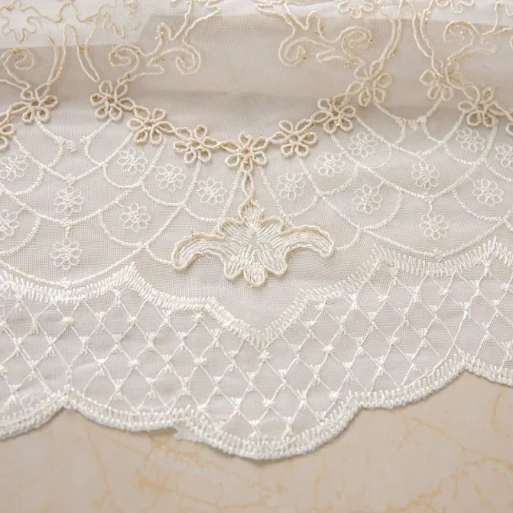 Lisslune | Elyvia Embroidered Classic Sheer Lace Curtain