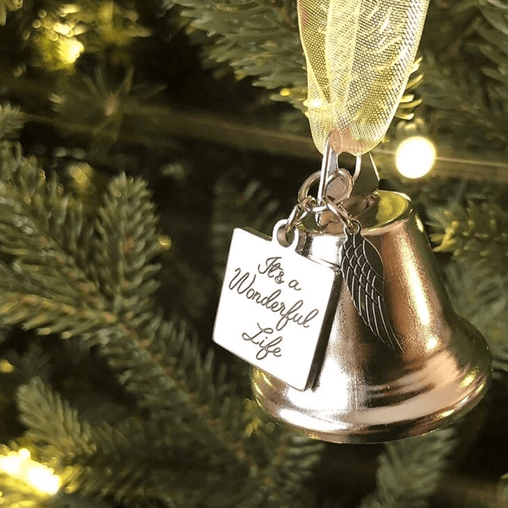 Lisslune | 🎄Christmas Tree Memorial Ornaments Angel Wings Bell Hangings Hanging Decoration