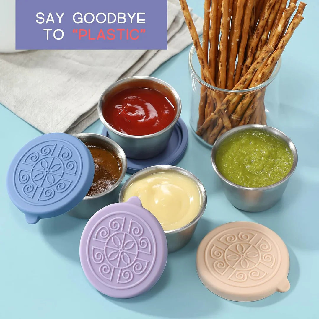 Lisslune | Airtight Stainless Steel Sauce Containers (Set of 6)