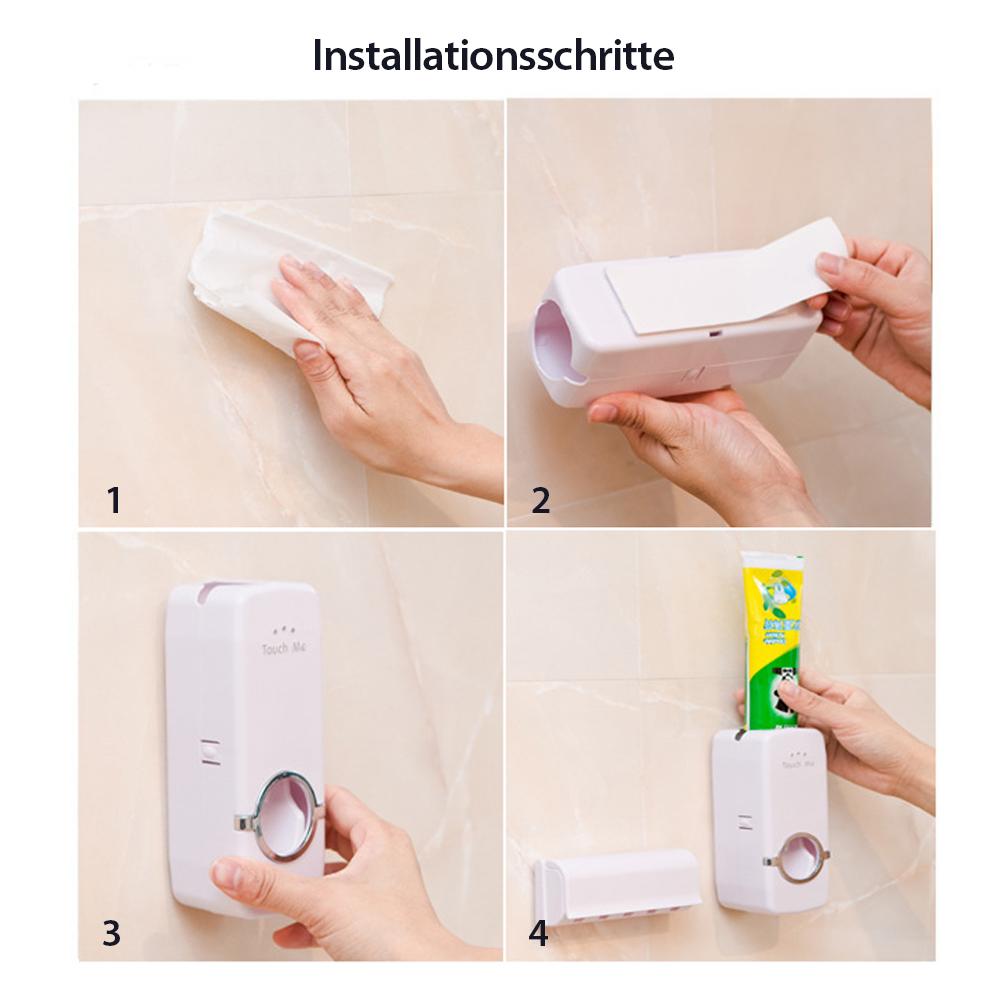 Lisslune | Automatic toothpaste dispenser and toothbrush holder set