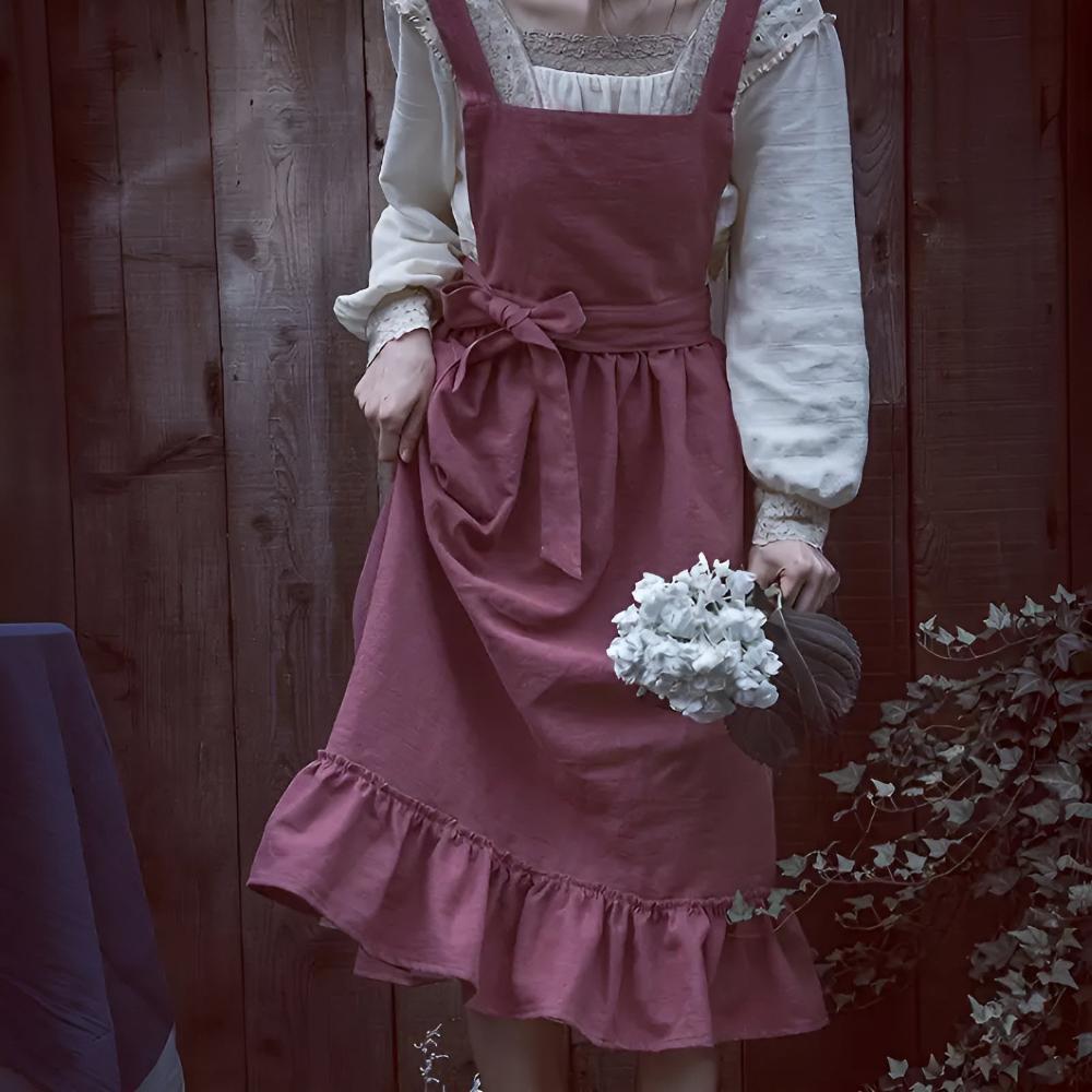 Lisslune | Rustic Ruffle Linen Apron