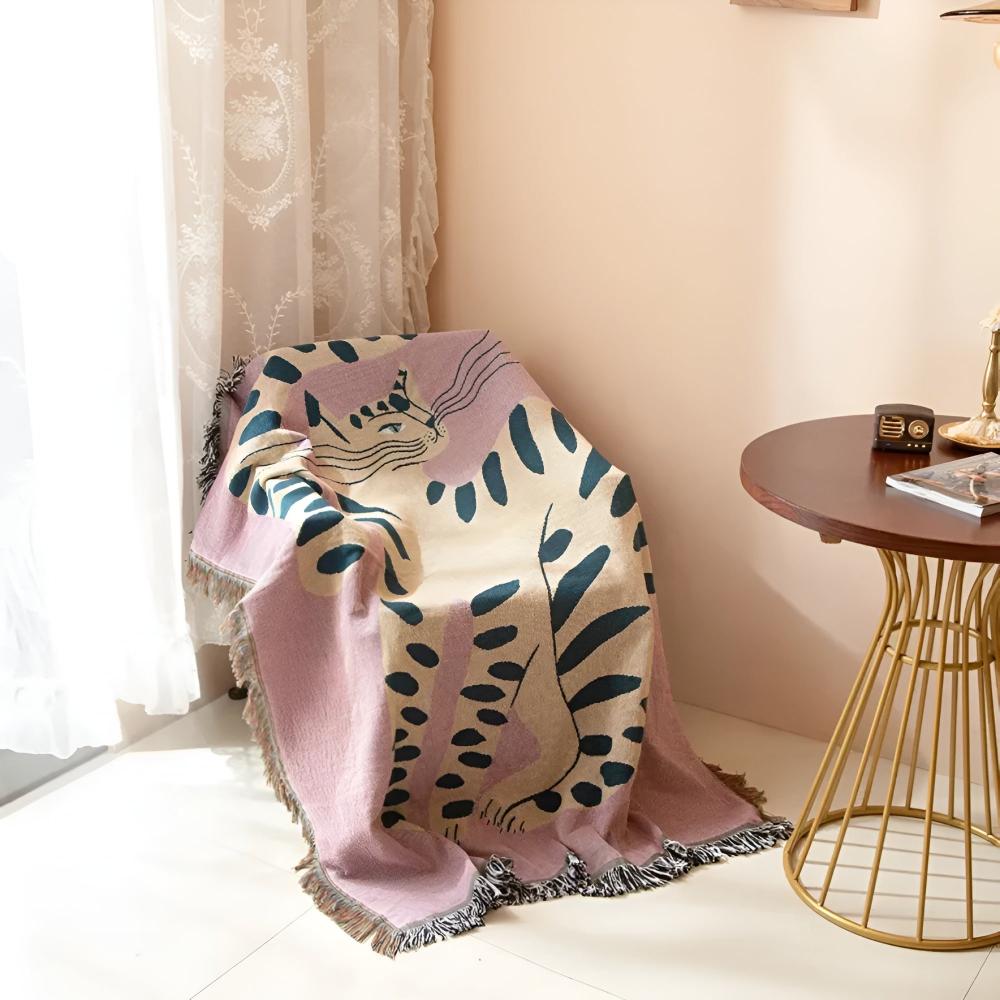 Lisslune | Artful She Tiger Throw Blanket