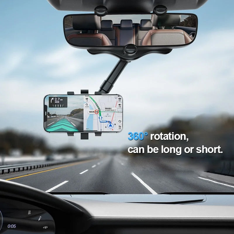 Lisslune | Multifunctional 360° Car Rearview Mirror Phone Holder