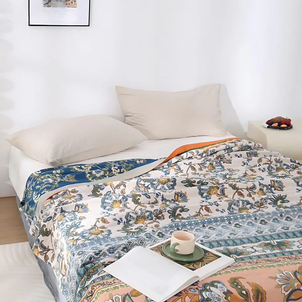 Lisslune | Meadow Bliss Boho Floral Blanket